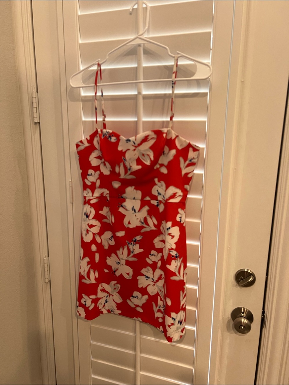 French Connection Bright Red Spaghetti Strap Dress